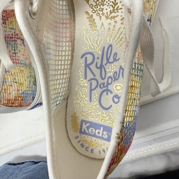 Keds x Rifle Paper Co. Triple Kick Mesh Margaux Floral Platform Sneakers Size 7M - Picture 10 of 13